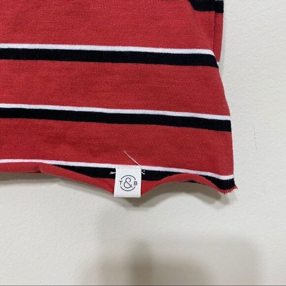 Treasure & Bond Striped Short Sleeve Crop Top Girls Large 10/12 - Picture 2 of 8